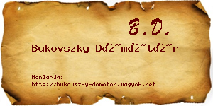 Bukovszky Dömötör névjegykártya